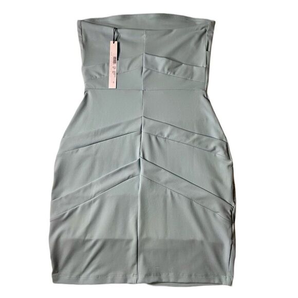 NWT Susana Monaco Strapless Pleated Tube Mini Dress in color Breathe - Picture 4 of 10